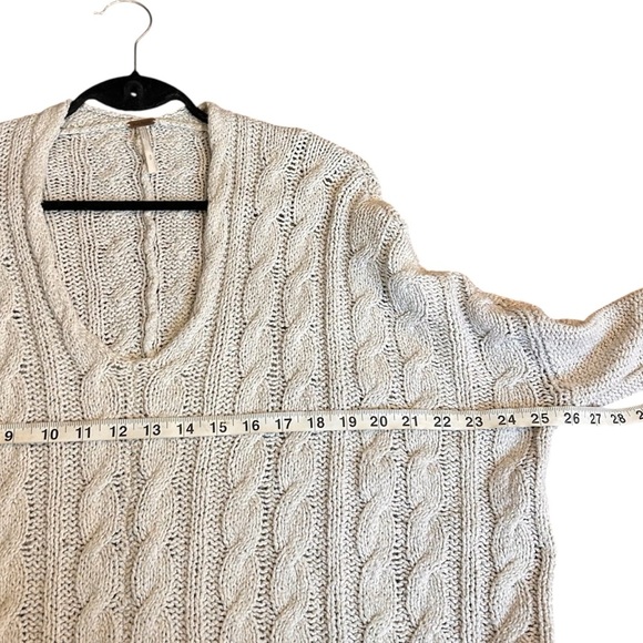 Free People Easy Cable Knit Sweater- Cream- Size Small - Picture 9 of 13